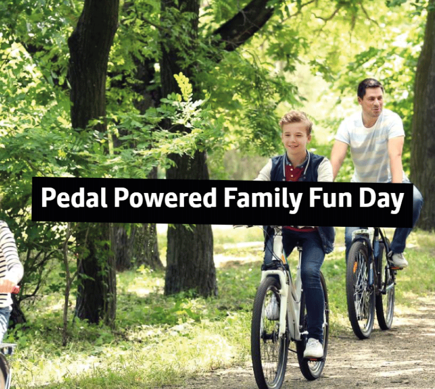 Pedal-Power-860 Family on Bike in forest
